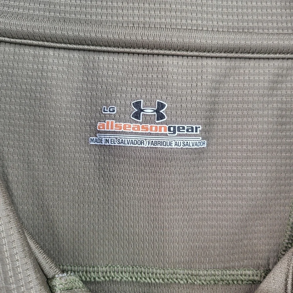Under Armour Polo Shirt Mens‎ Large Green AllSeasonGear Performance Pocket Golf